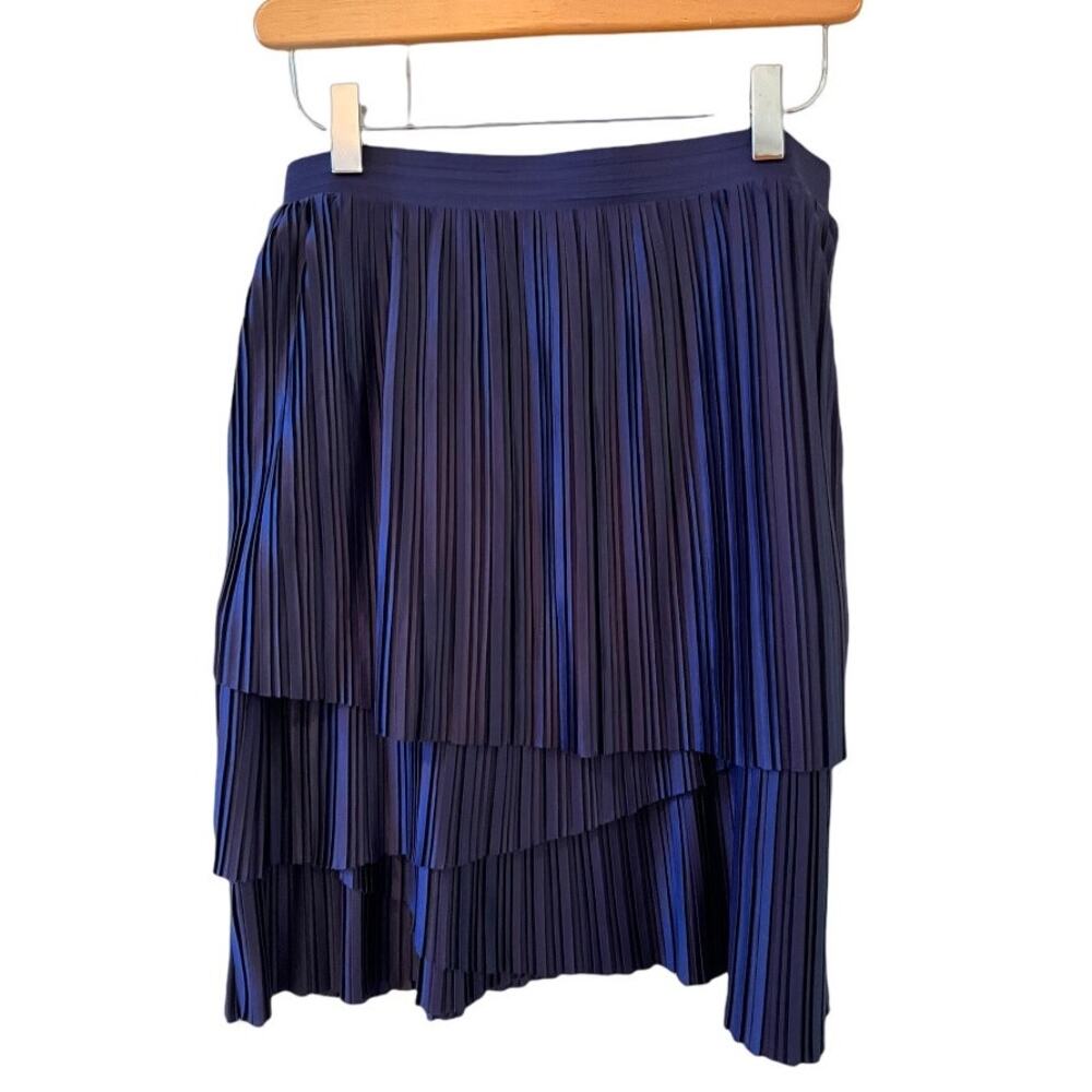 Banana Republic Micro pleat tiered skirt Navy Blue 4